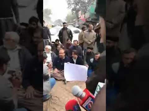 Muhammad Yousaf Badar chairman HRPF at a protest at District Press club Mandi Baha ud Din
