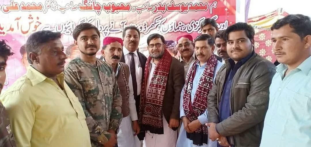 Participants in the HRPF peace walk outside Sukkur Press Club
